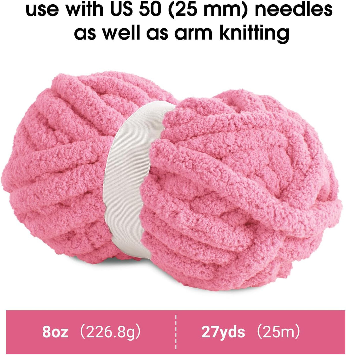 Hombys 4 Pink & 4 Rose Red chunky chenille yarn image 2