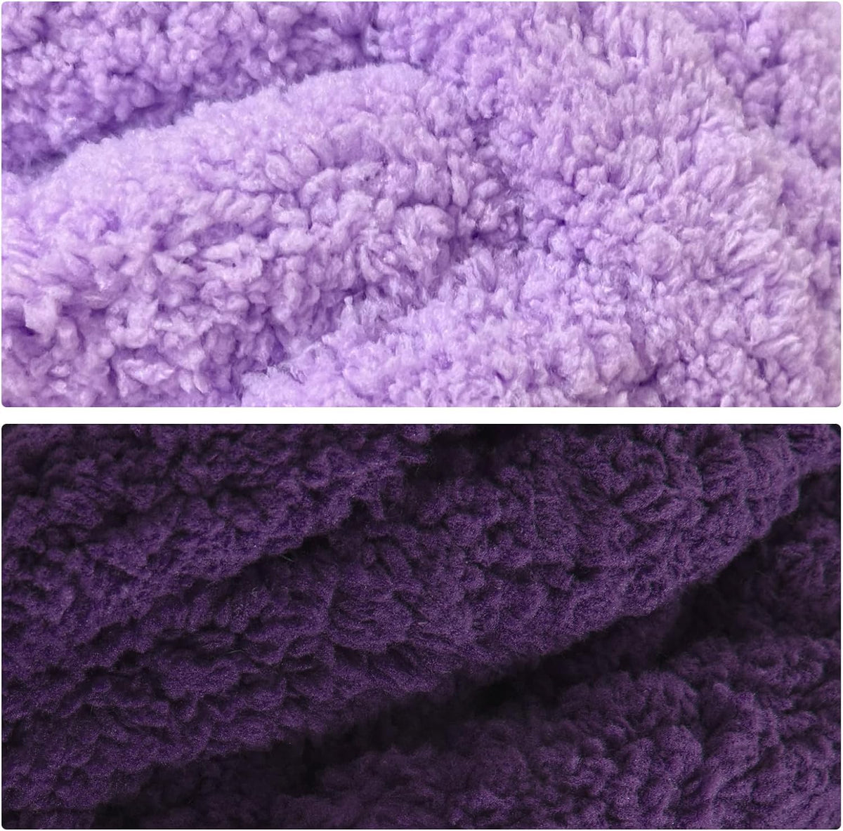Hombys 4 Purple & 4 Dark Purple chunky chenille yarn image 7