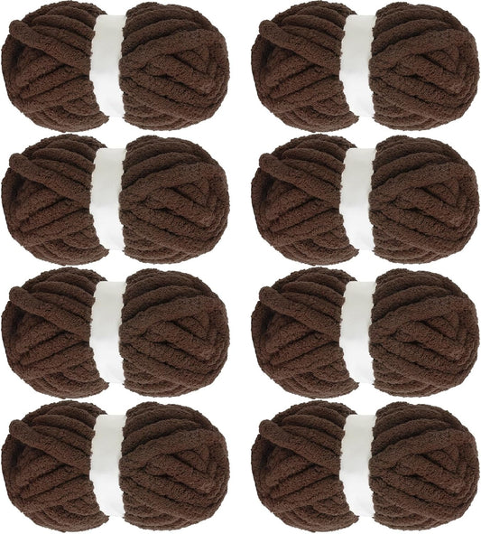 Hombys Dark Coffee chunky chenille yarn image 1