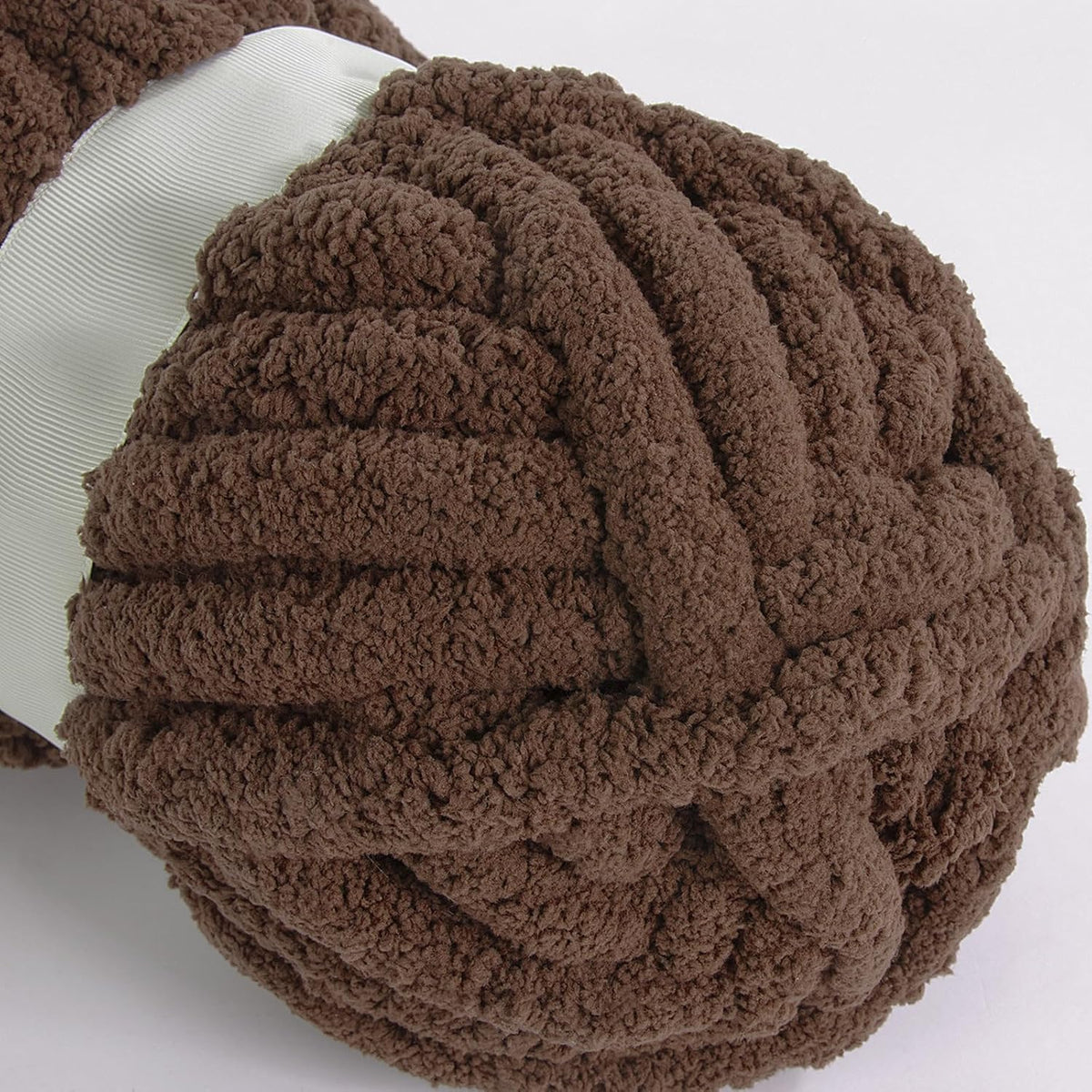 Hombys Dark Coffee chunky chenille yarn image 6