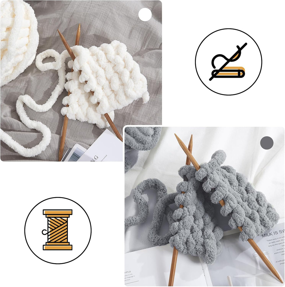 Hombys B0CLGR29FV chunky chenille yarn - image 4