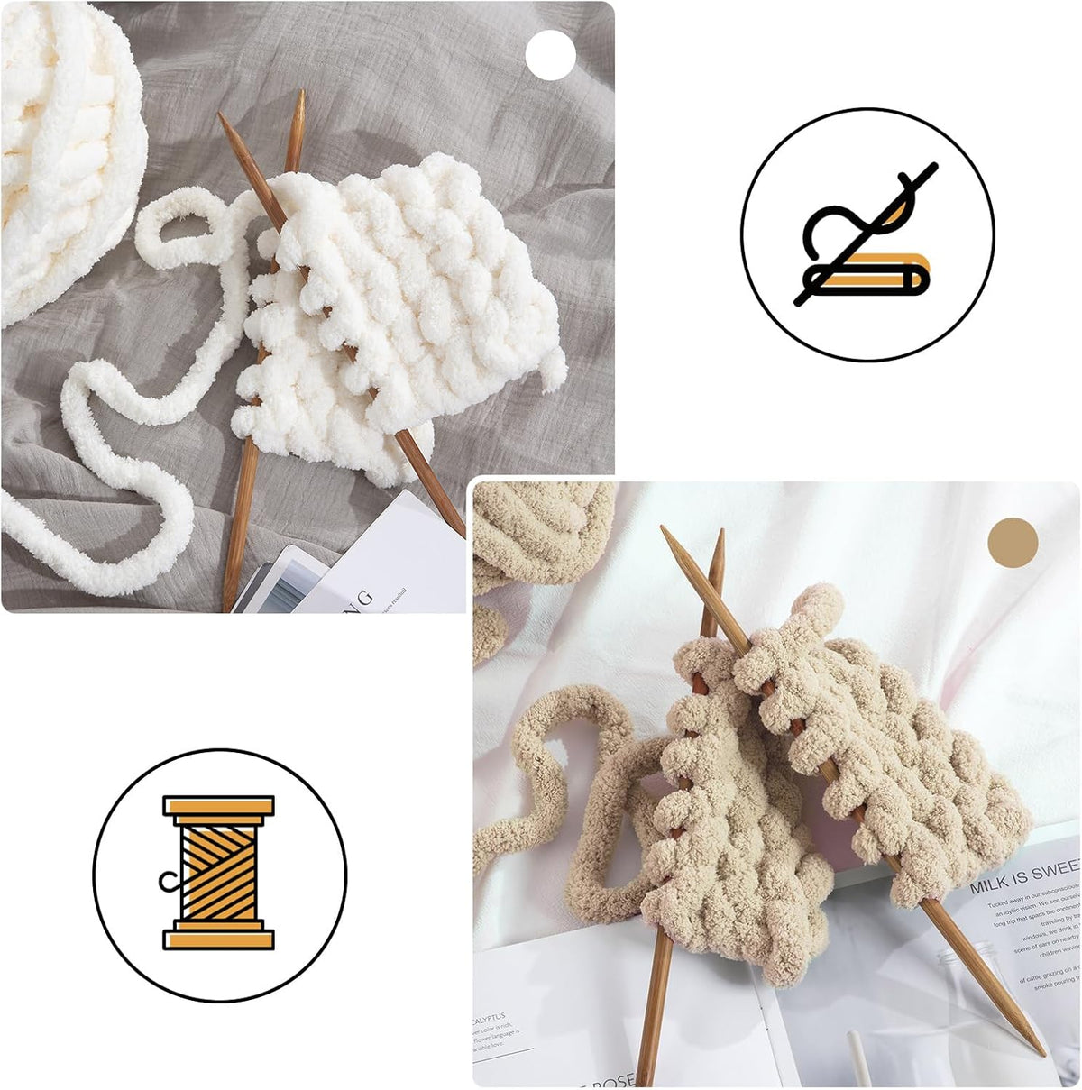 Hombys B0CLGRMM8K chunky chenille yarn - image 4