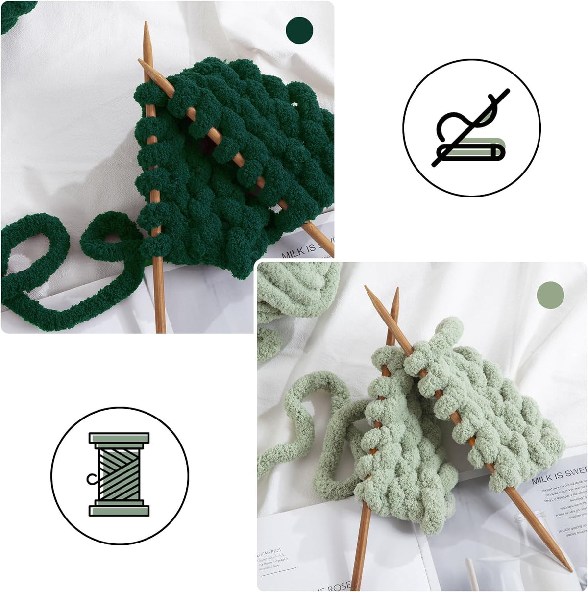 Hombys B0CPLR9GDM chunky chenille yarn - image 4