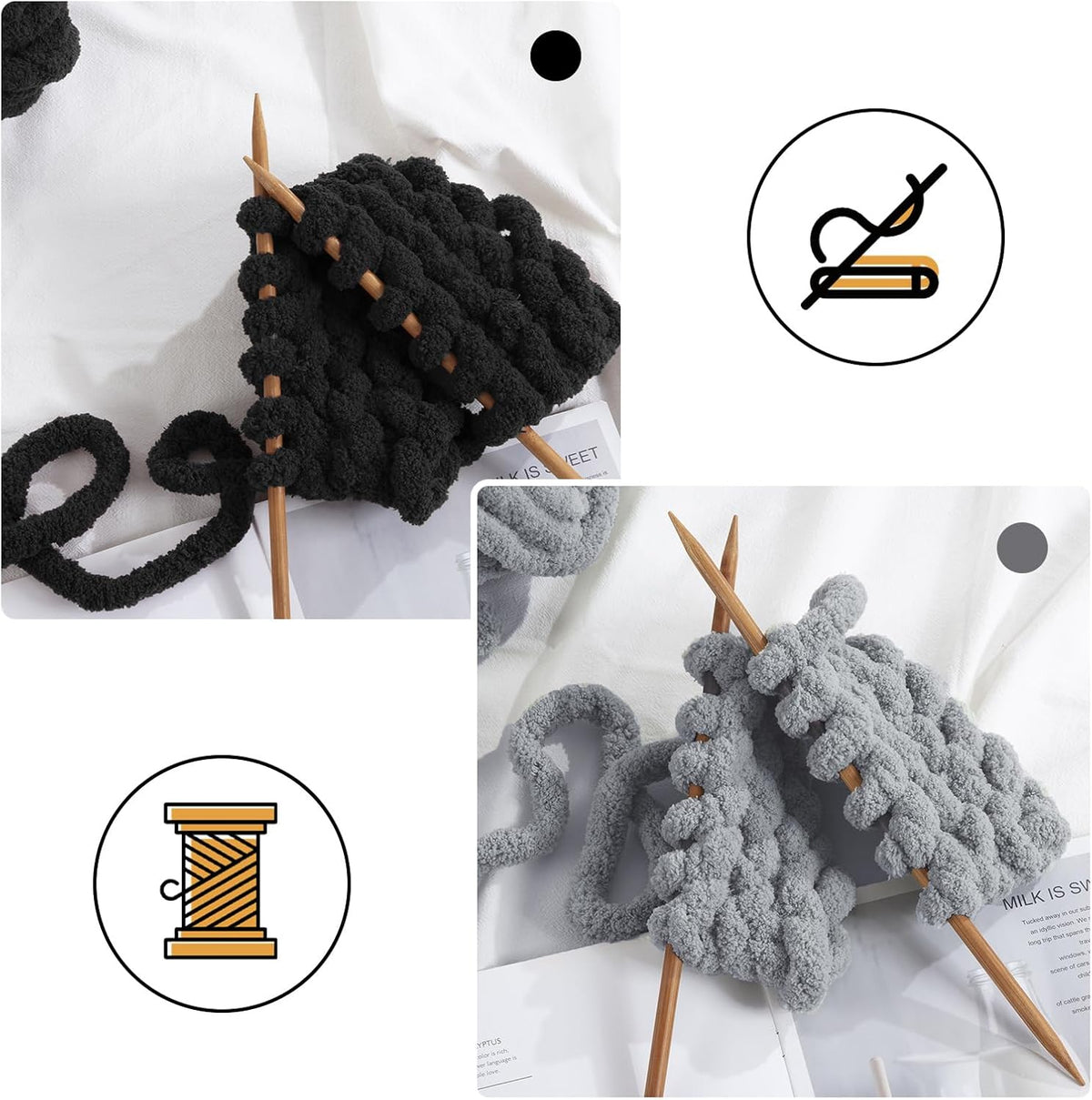 Hombys B0CPLT8JRK chunky chenille yarn - image 3