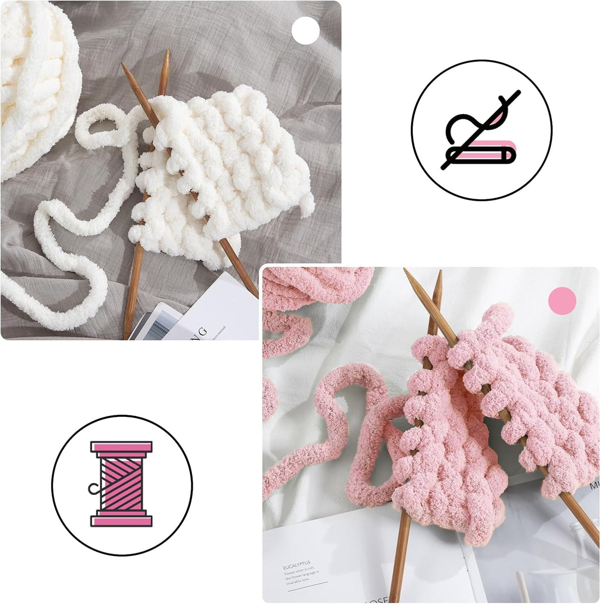 Hombys B0CPLT8RXG chunky chenille yarn - image 5