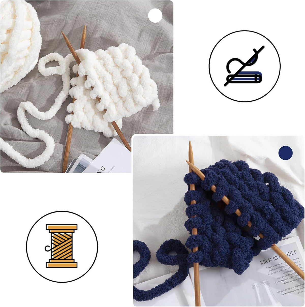 Hombys B0CPLVBQSG chunky chenille yarn - image 4