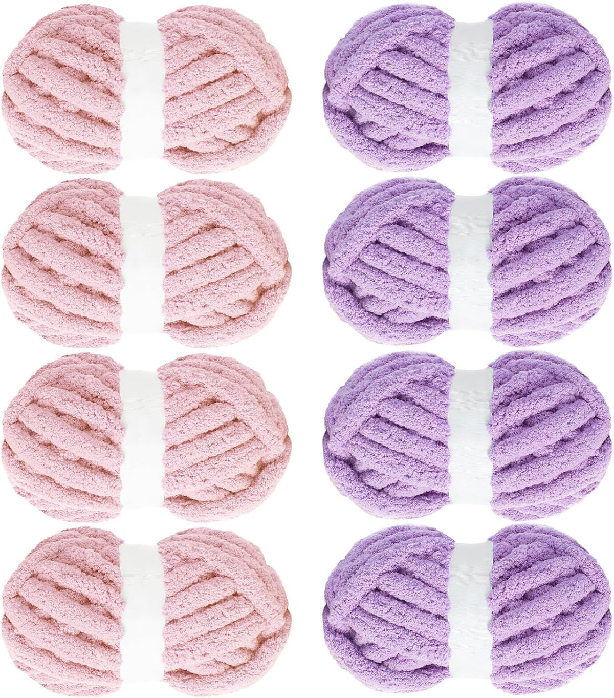 Hombys Pink & Purple chunky chenille yarn, 8 skeins