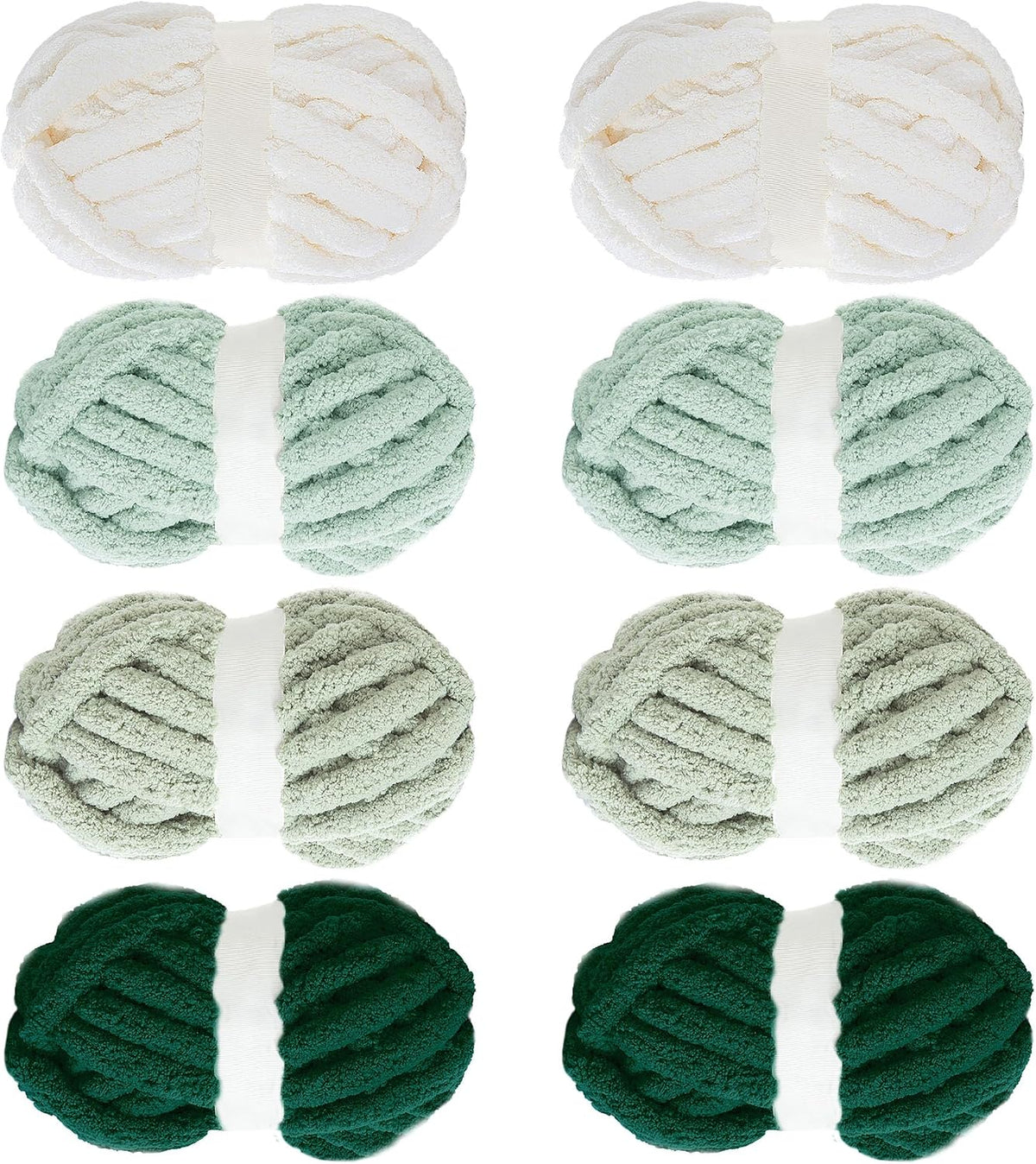 Hombys Green Gradient Multi chunky chenille yarn, 8 skeins