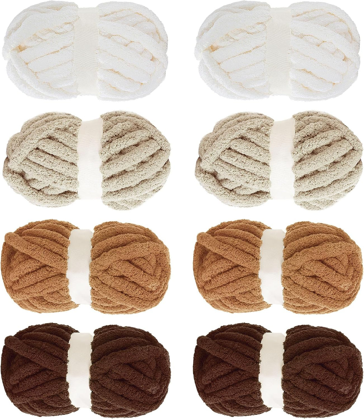Hombys Khaki Gradient Multi chunky chenille yarn, 8 skeins