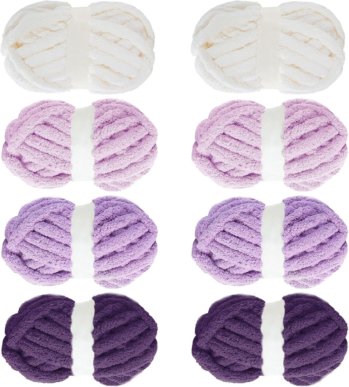 Hombys Purple Gradient Multi chunky chenille yarn, 8 skeins