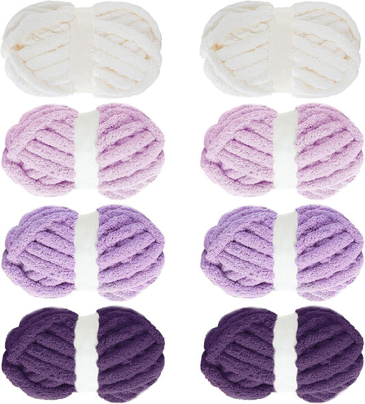 Hombys Purple Gradient Multi chunky chenille yarn, 8 skeins