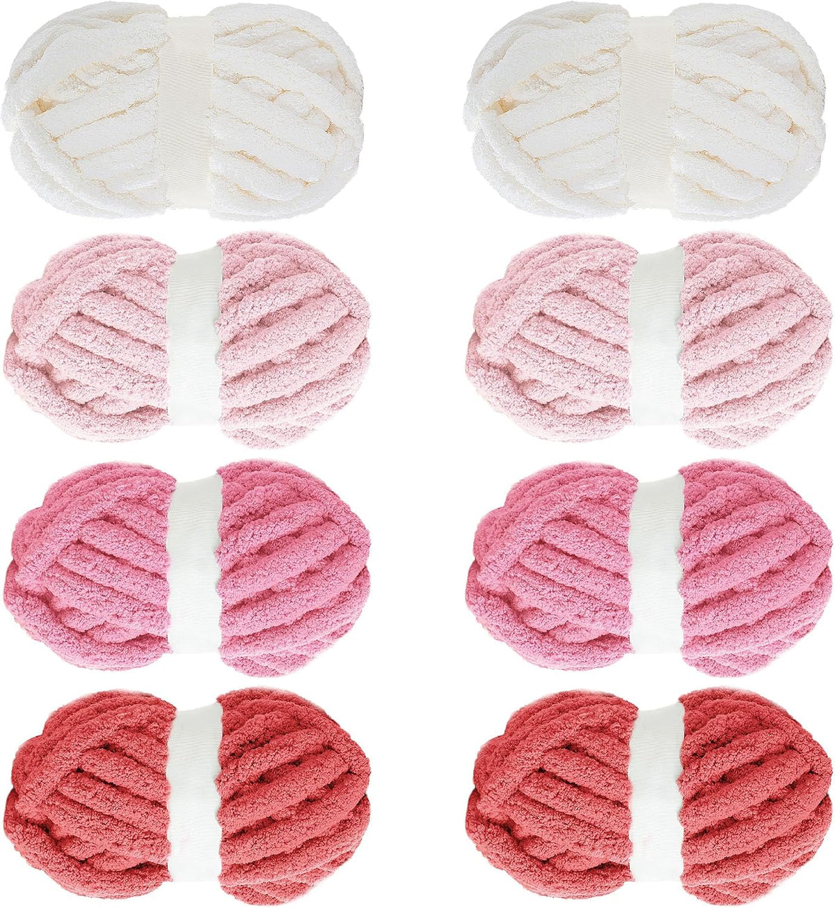 Hombys Red Gradient Multi chunky chenille yarn, 8 skeins