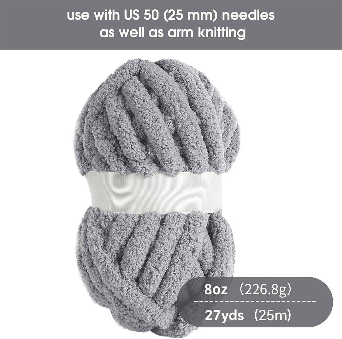 HOMBYS chunky chenille yarn detail and project image