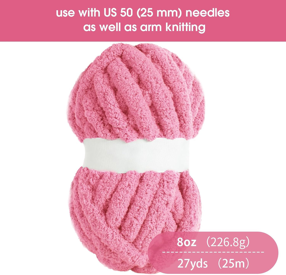 HOMBYS chunky chenille yarn detail and project image