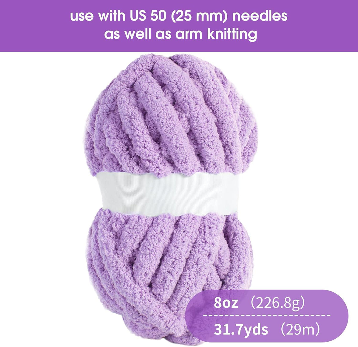 HOMBYS chunky chenille yarn detail and project image