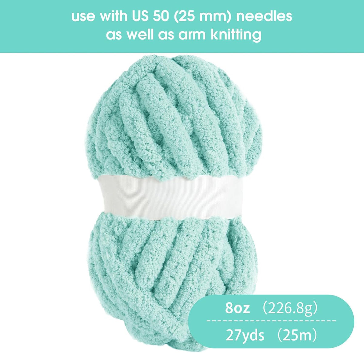 HOMBYS chunky chenille yarn detail and project image
