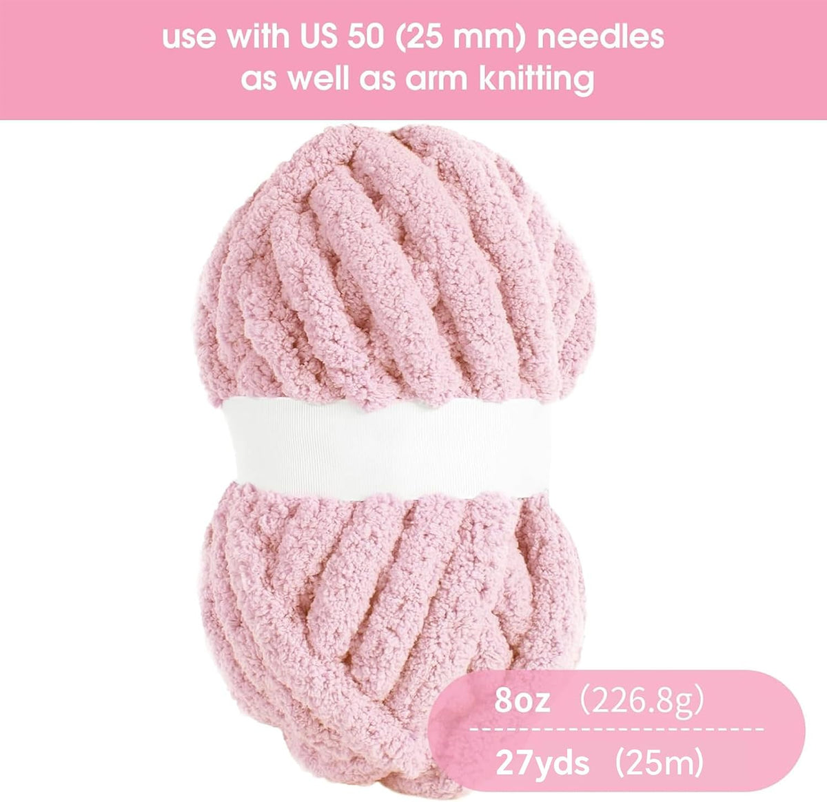 HOMBYS chunky chenille yarn detail and project image