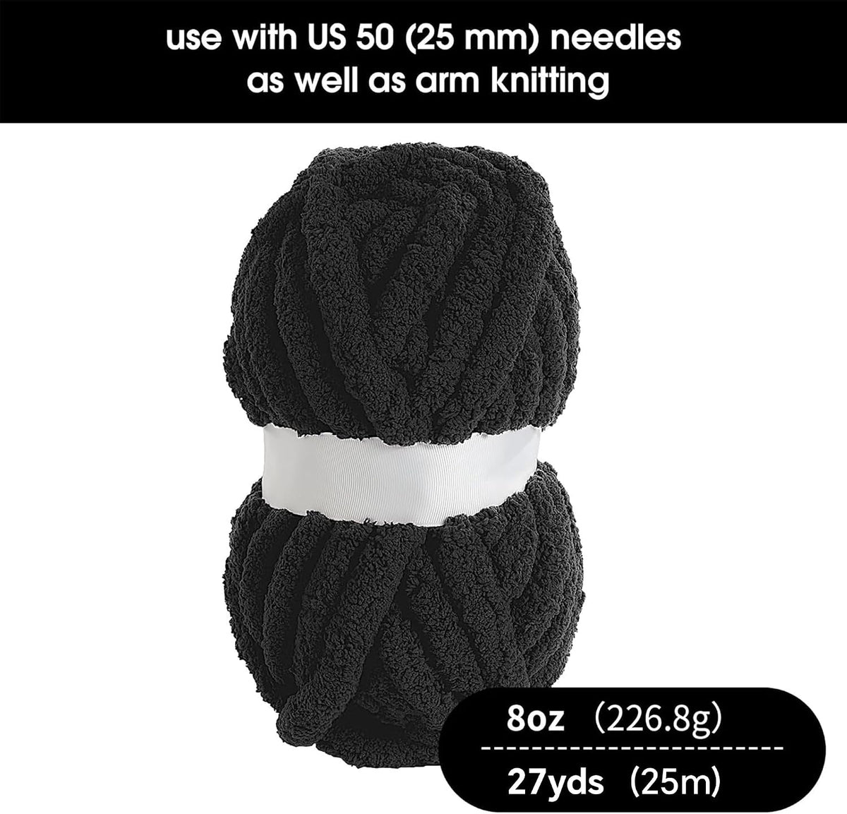 HOMBYS chunky chenille yarn detail and project image