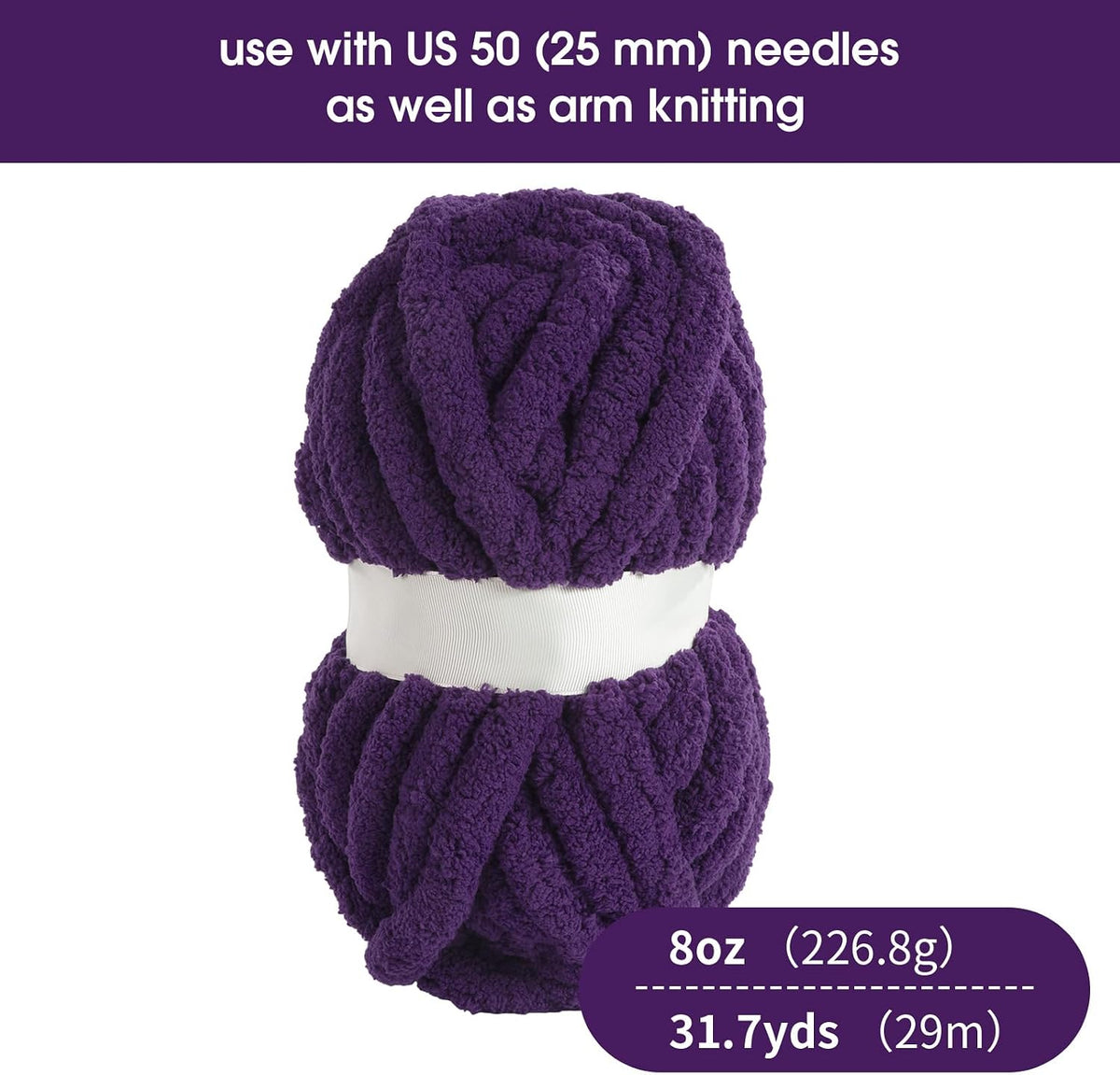 HOMBYS chunky chenille yarn detail and project image