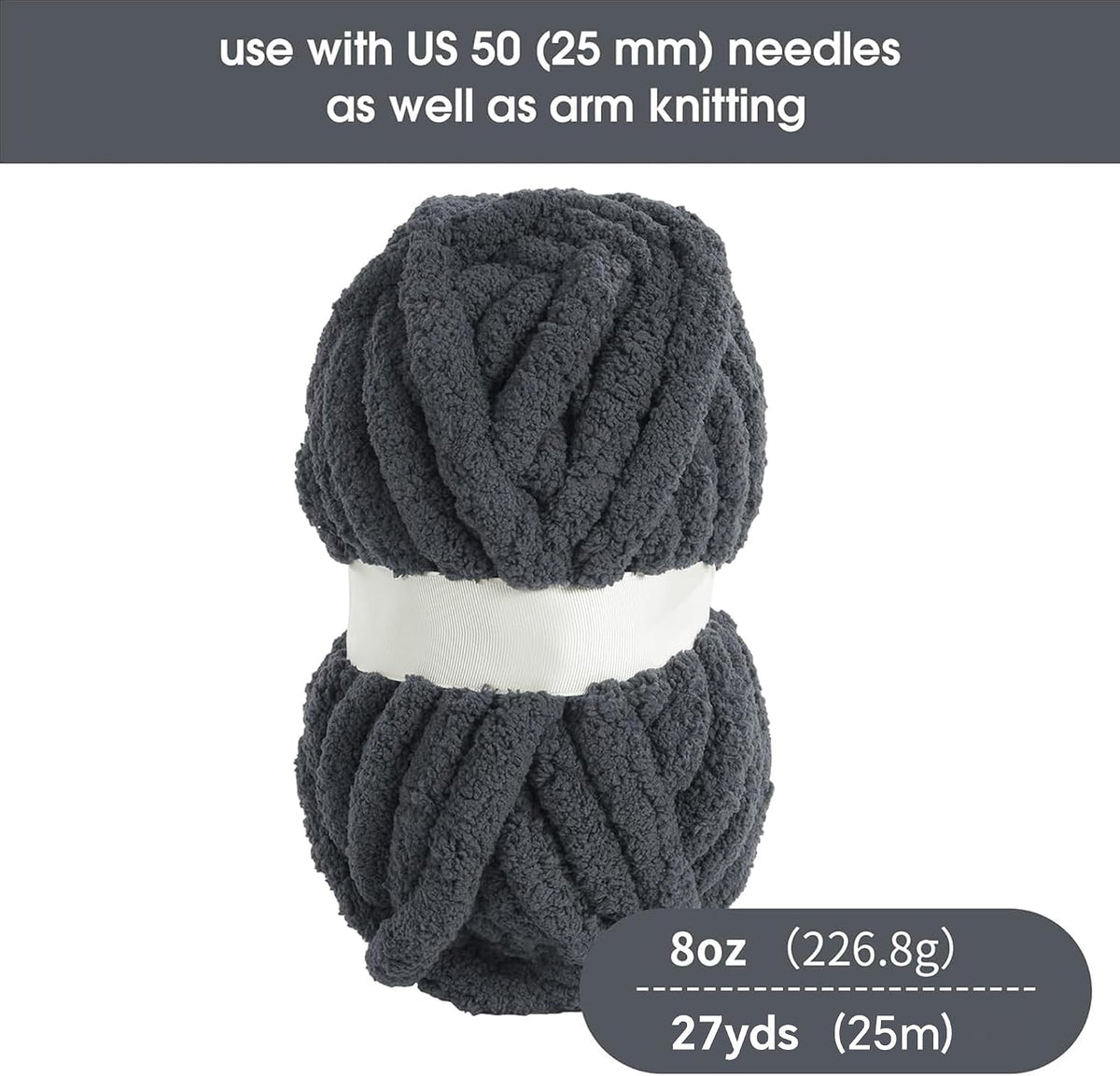 HOMBYS chunky chenille yarn detail and project image