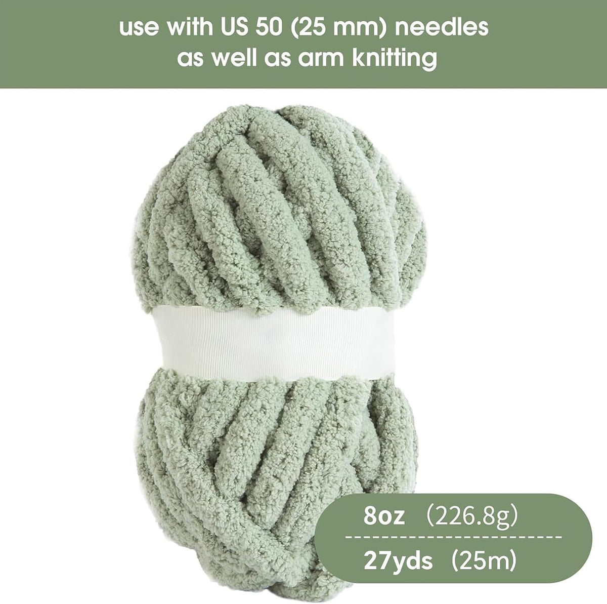 HOMBYS chunky chenille yarn detail and project image