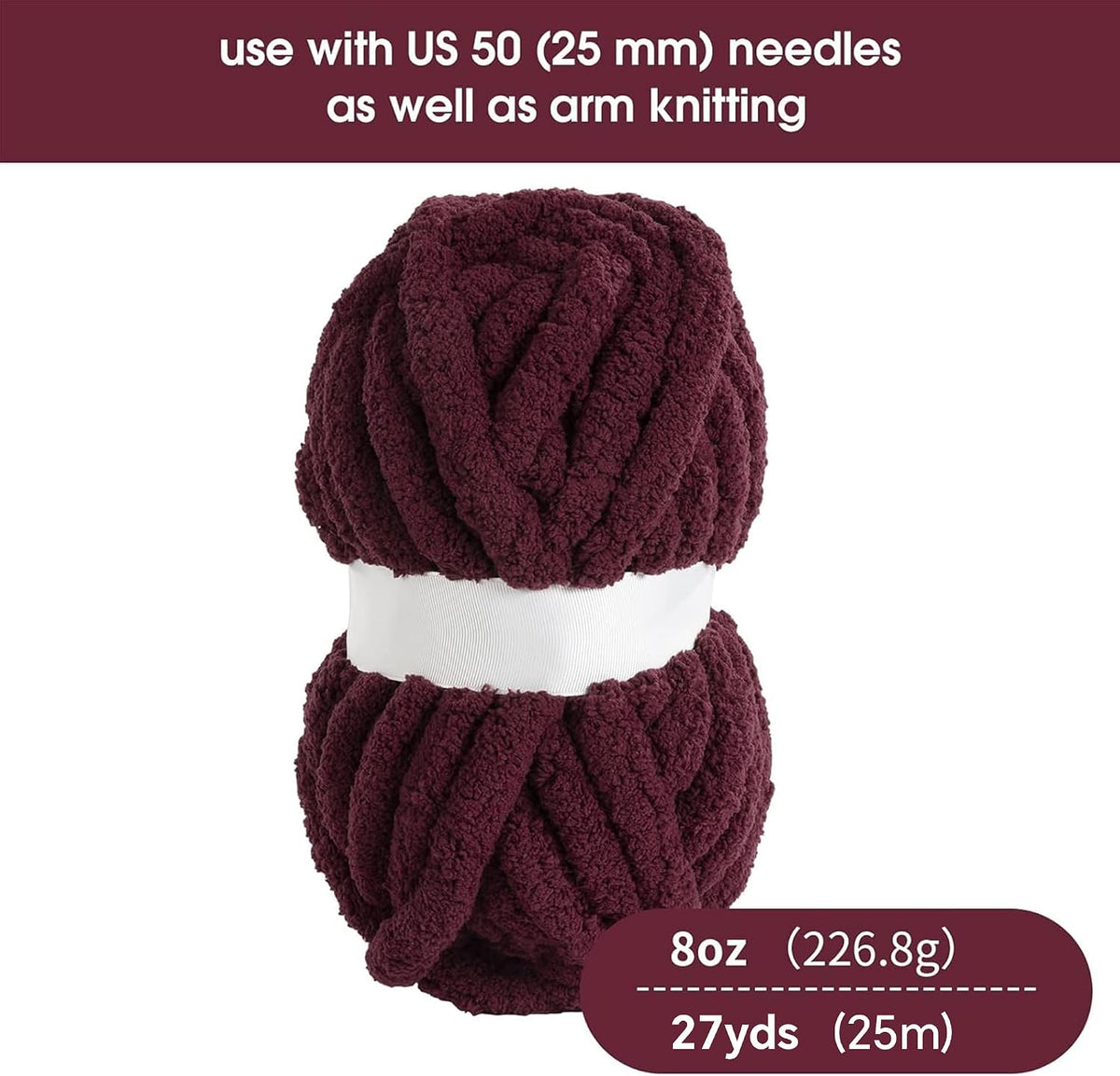 HOMBYS chunky chenille yarn detail and project image