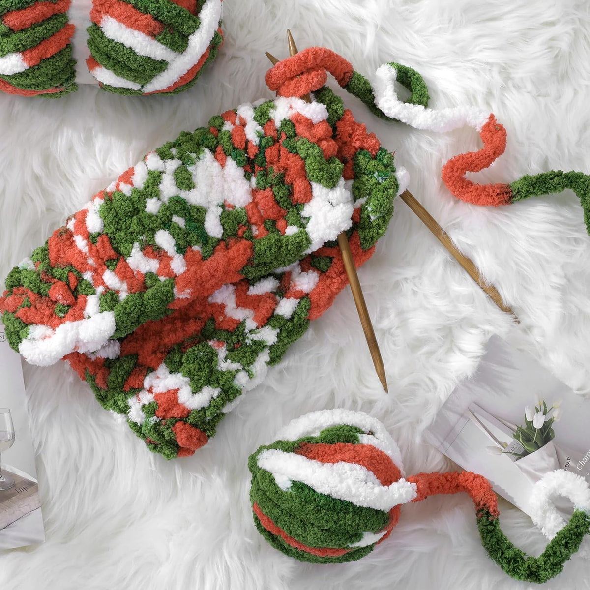 HOMBYS mixed chunky chenille yarn product image