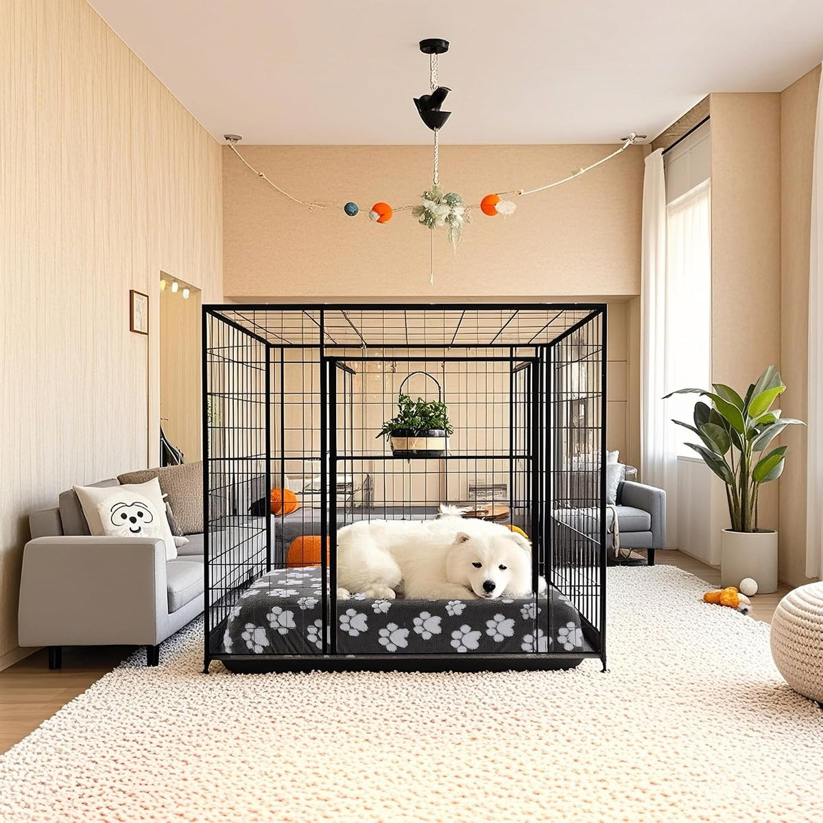 Hombys dark gray dog bed cover details