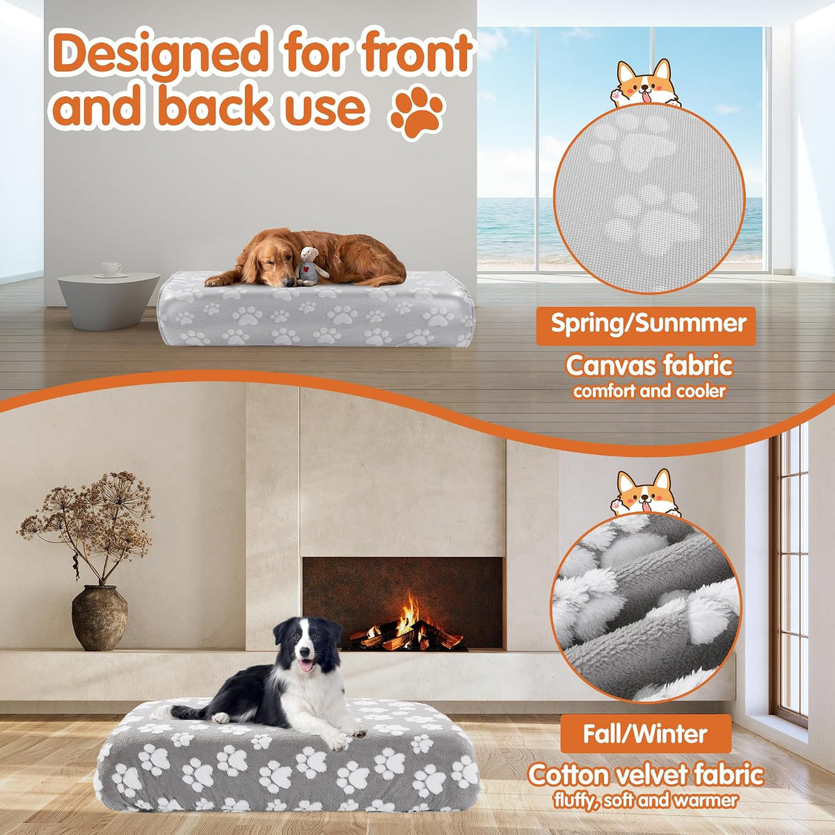 Hombys waterproof dog bed cover details