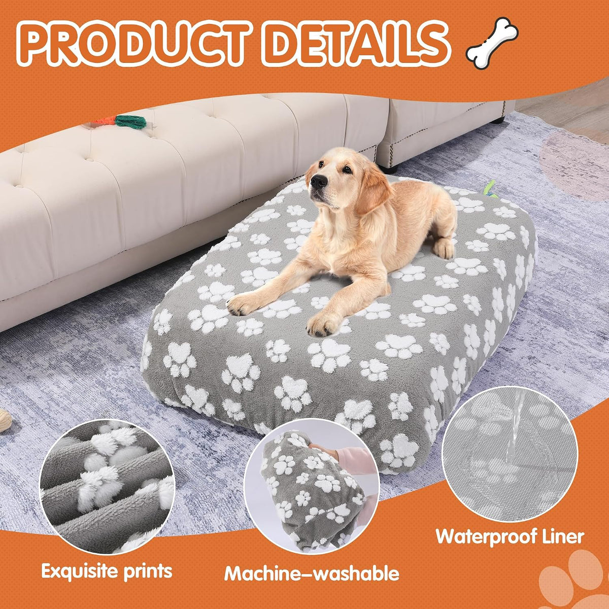 Hombys waterproof dog bed cover details