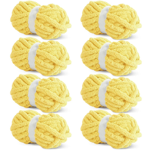 HOMBYS Buttercup Chunky Chenille Yarn, 8 Skeins, 27 yd / 8 oz Each