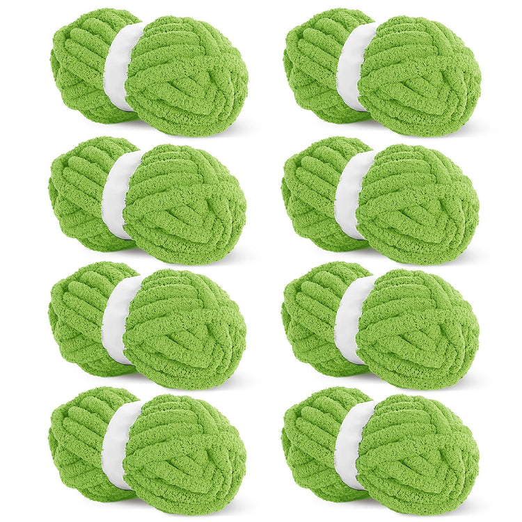 HOMBYS Grass Chunky Chenille Yarn, 8 Skeins, 27 yd / 8 oz Each