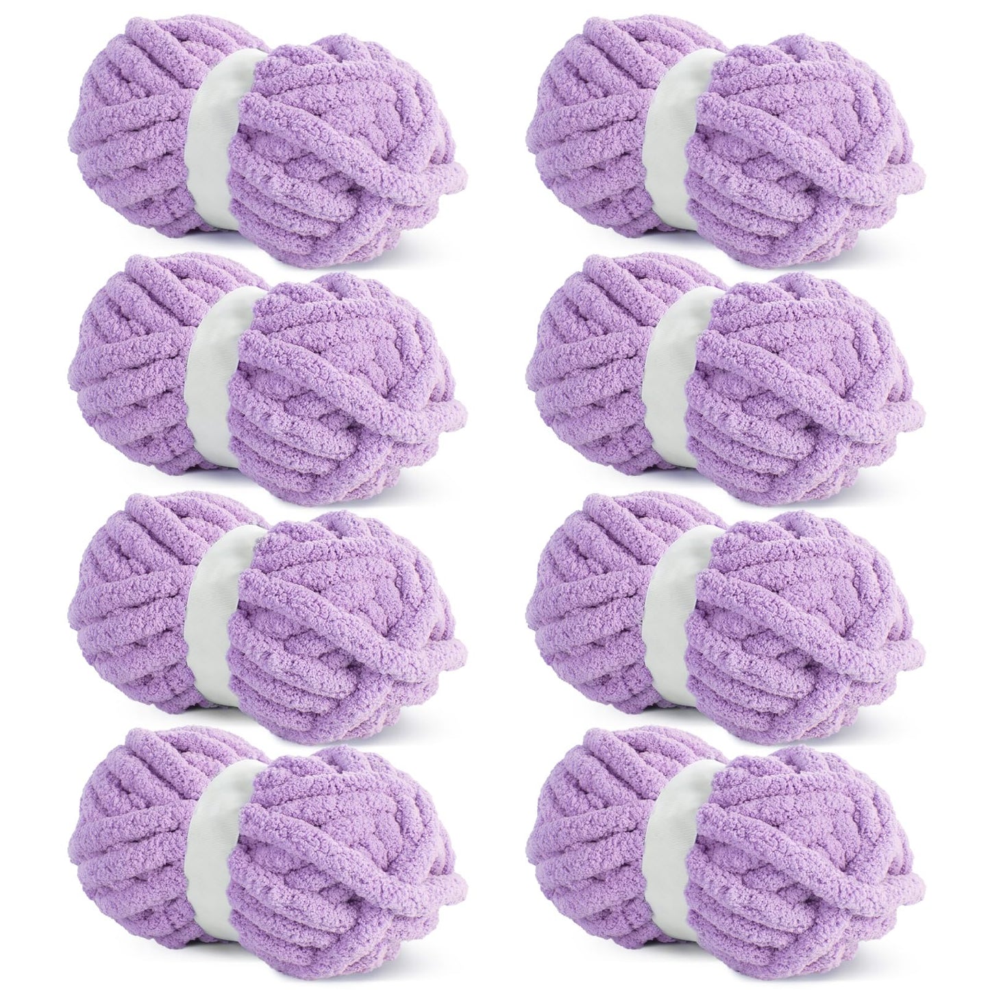 HOMBYS purple Chunky Chenille Yarn, 8 Skeins, 27 yd / 8 oz Each