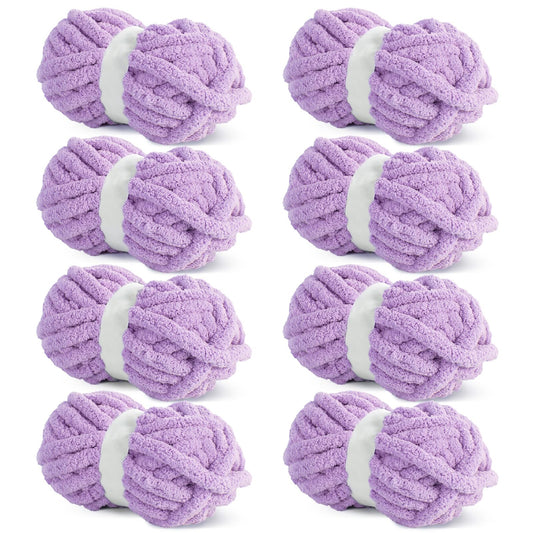 HOMBYS purple Chunky Chenille Yarn, 8 Skeins, 27 yd / 8 oz Each