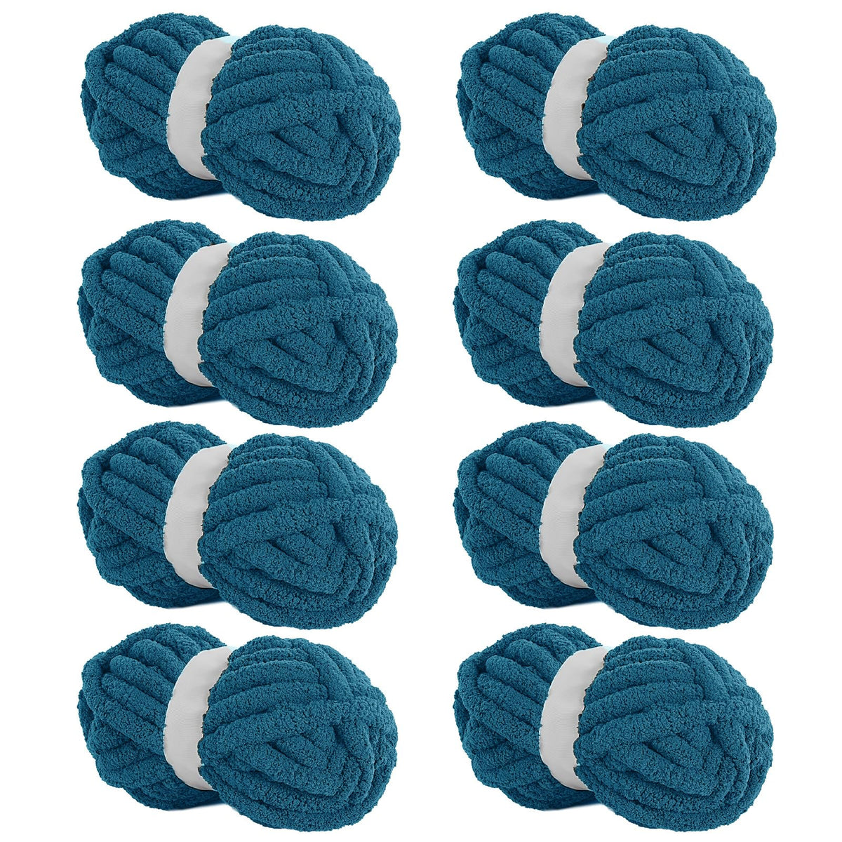 HOMBYS Indigo Chunky Chenille Yarn, 8 Skeins, 27 yd / 8 oz Each