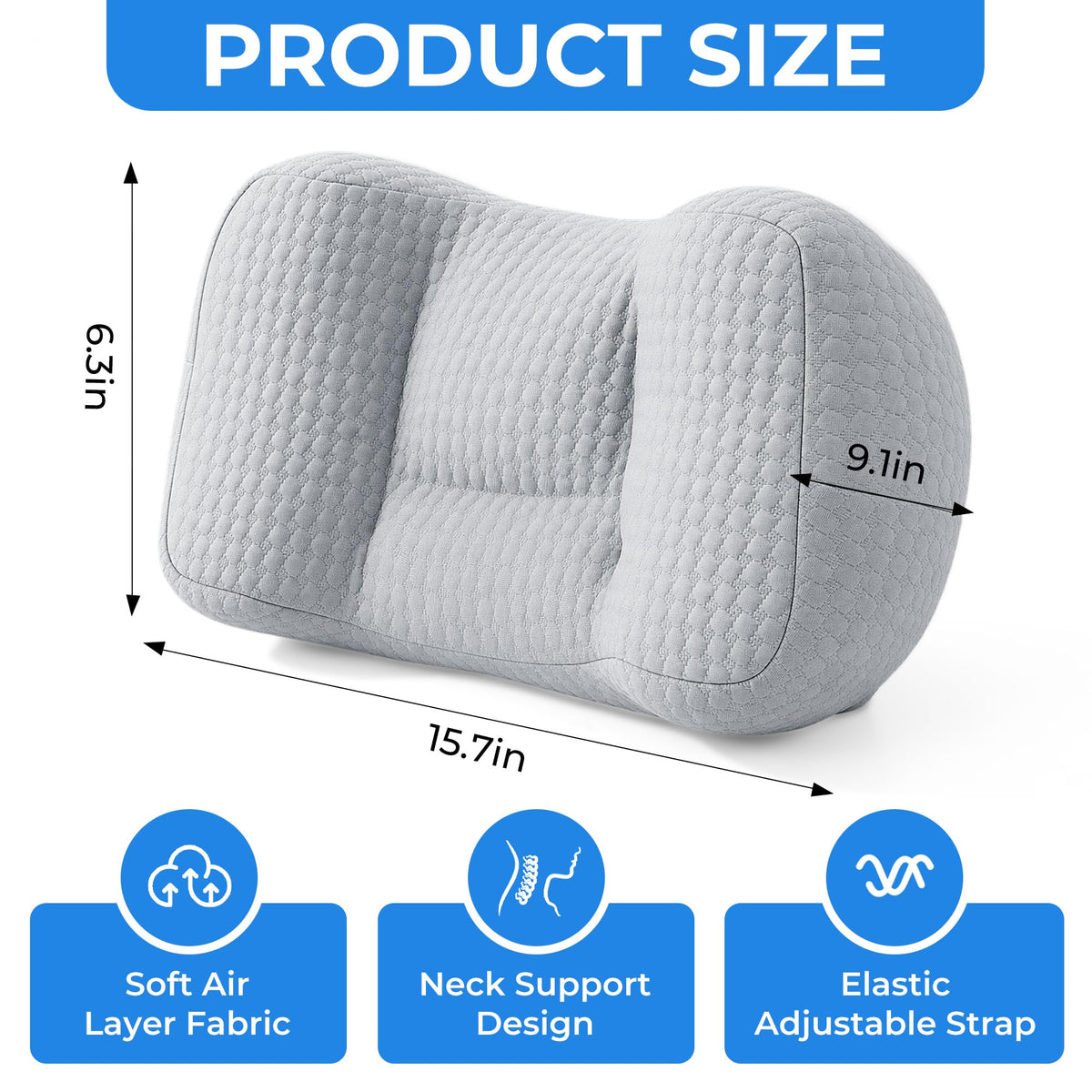 HOMBYS Recliner Head Pillow – Adjustable Shredded Memory Foam Neck Support with Washable Cover