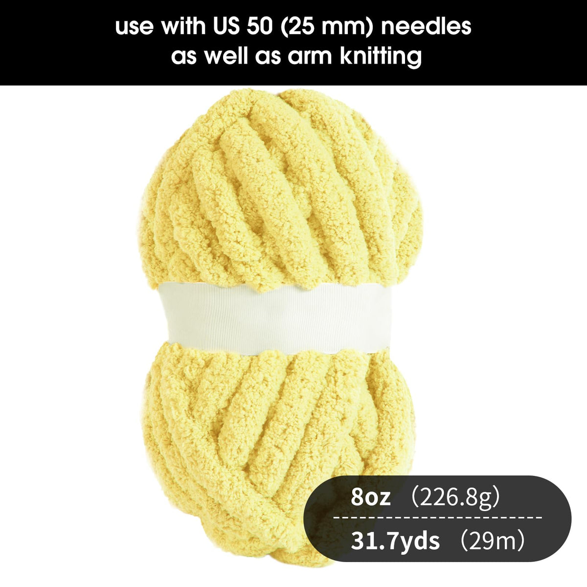 HOMBYS Buttercup Chunky Chenille Yarn, 8 Skeins, 27 yd / 8 oz Each