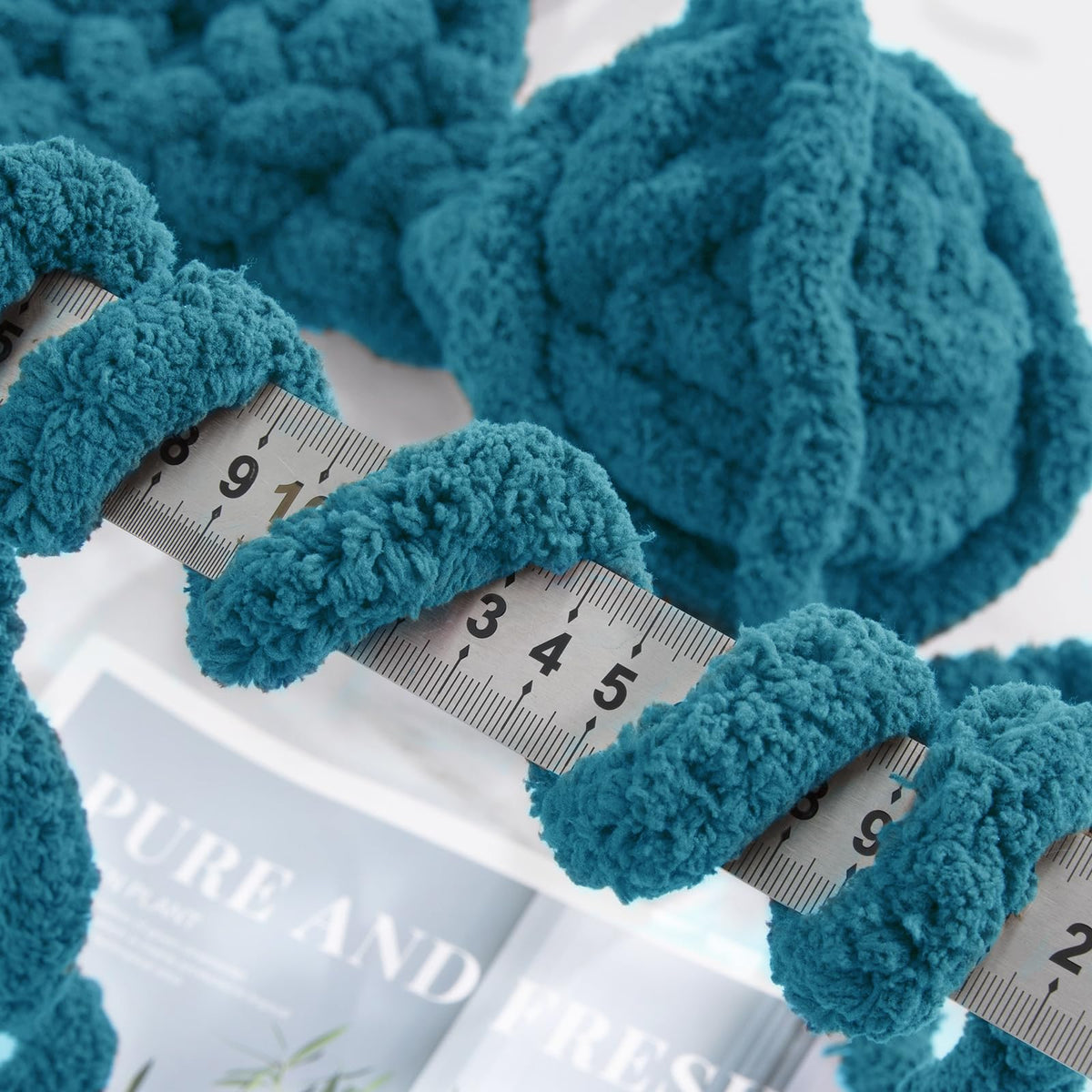 HOMBYS Indigo Chunky Chenille Yarn, 8 Skeins, 27 yd / 8 oz Each
