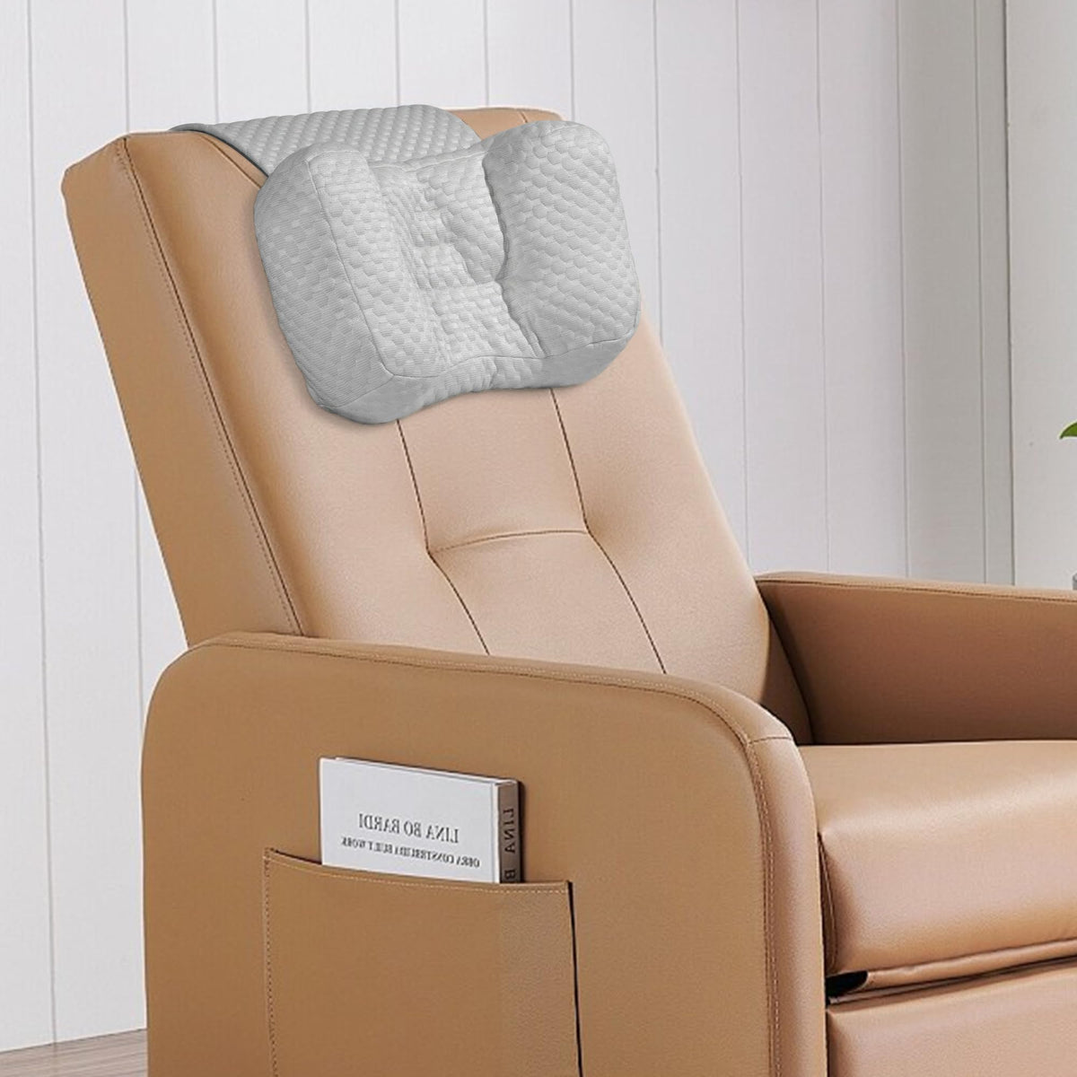 HOMBYS Neck Pillow for Recliners – Cervical Support Headrest Cushion with Pocket