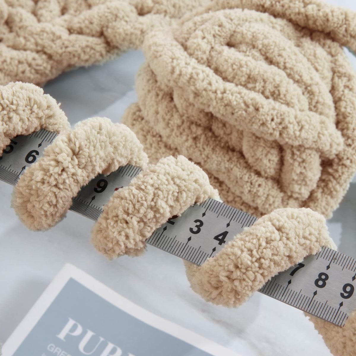HOMBYS khaki Chunky Chenille Yarn, 8 Skeins, 27 yd / 8 oz Each