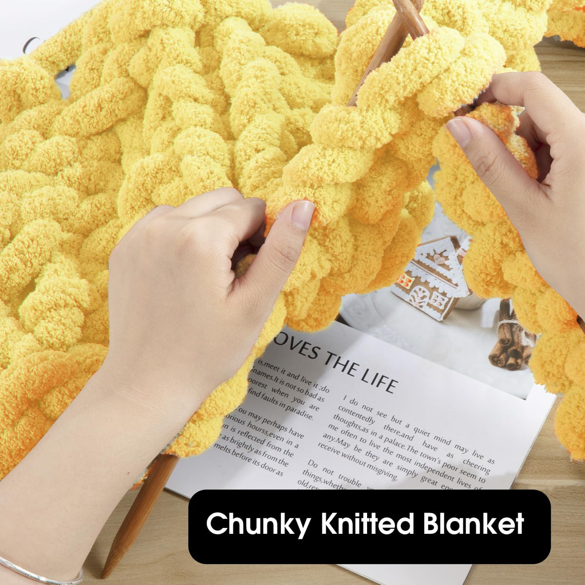 HOMBYS Buttercup Chunky Chenille Yarn, 8 Skeins, 27 yd / 8 oz Each