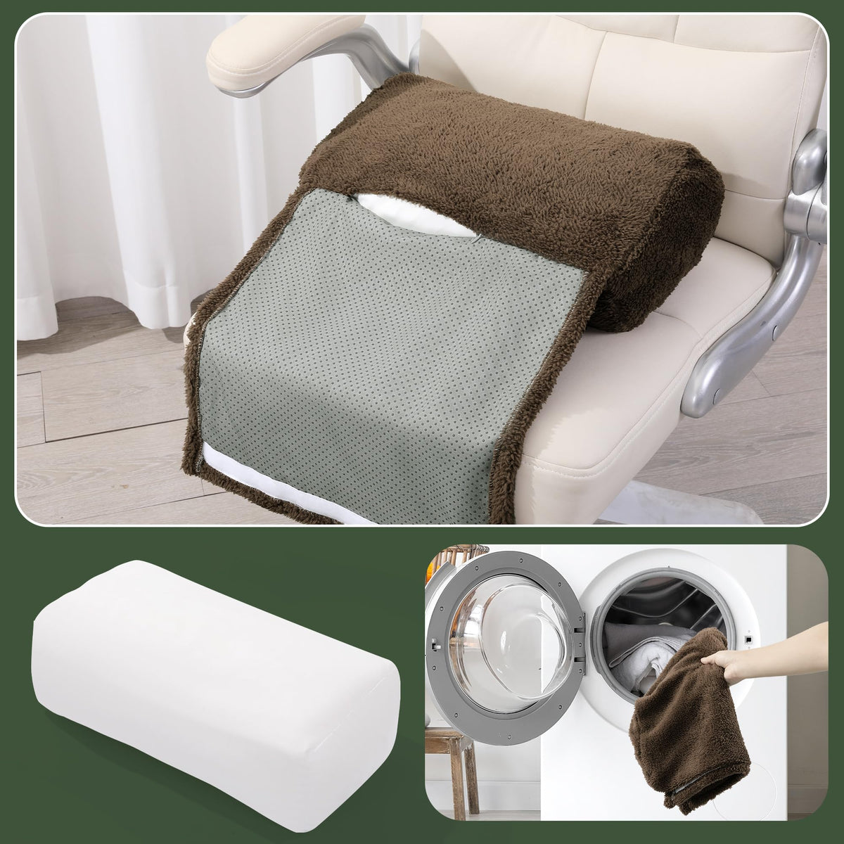HOMBYS Recliner Head Pillow – Soft Sherpa Neck Support Cushion with Pocket