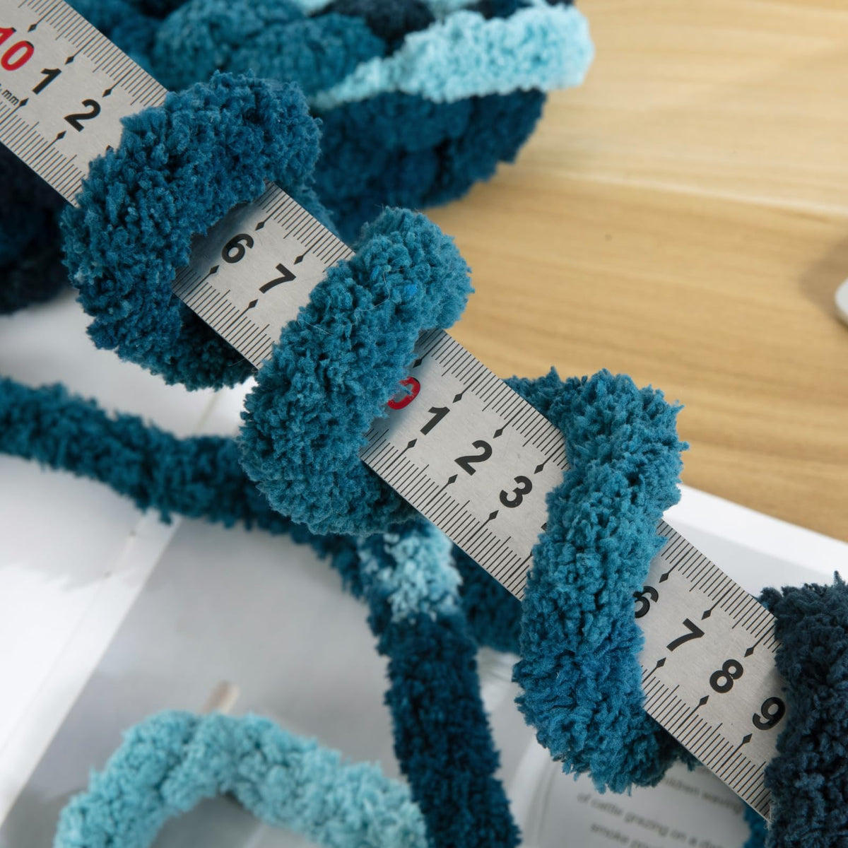 HOMBYS Dark Blue,Blue Variegated Chunky Chenille Yarn, 8 Skeins, 26 yd / 7.5 oz Each