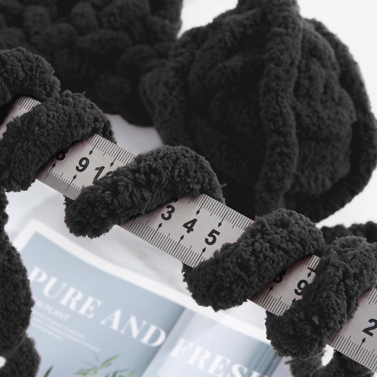 HOMBYS black Chunky Chenille Yarn, 8 Skeins, 27 yd / 8 oz Each