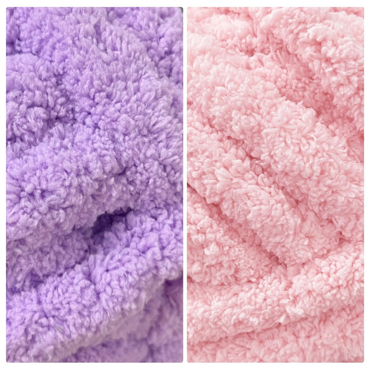 HOMBYS 4 Pink+4Purple Chunky Chenille Yarn, 8 Skeins, 27 yd / 8 oz Each