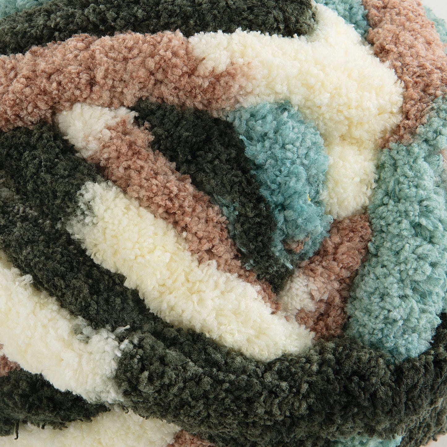 HOMBYS Green,White Multi Variegated Chunky Chenille Yarn, 8 Skeins, 26 yd / 7.5 oz Each