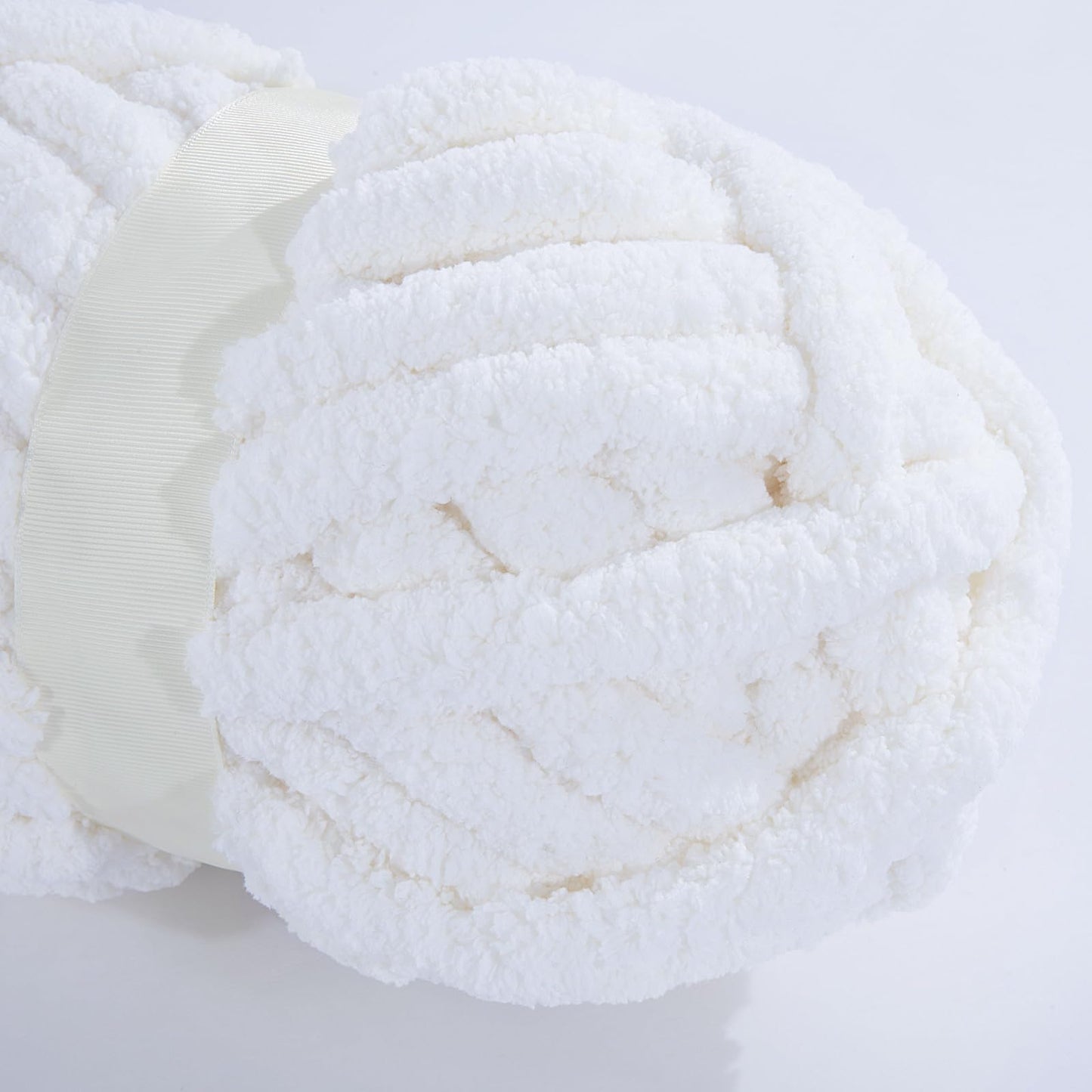 HOMBYS Pure White Chunky Chenille Yarn, 8 Skeins, 27 yd / 8 oz Each