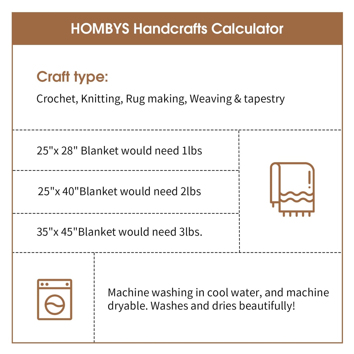 HOMBYS 4 Khaki & 4 Coffee Chunky Chenille Yarn, 8 Skeins, 27 yd / 8 oz Each