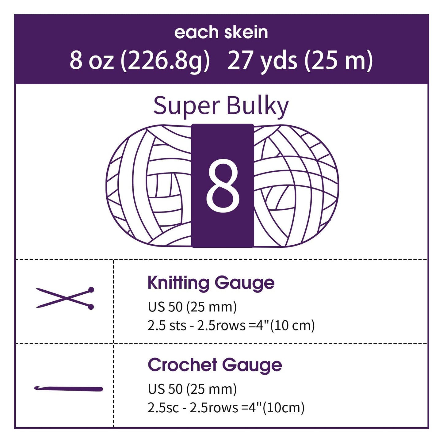 HOMBYS Purple & Dark Purple Chunky Chenille Yarn, 8 Skeins, 27 yd / 8 oz Each
