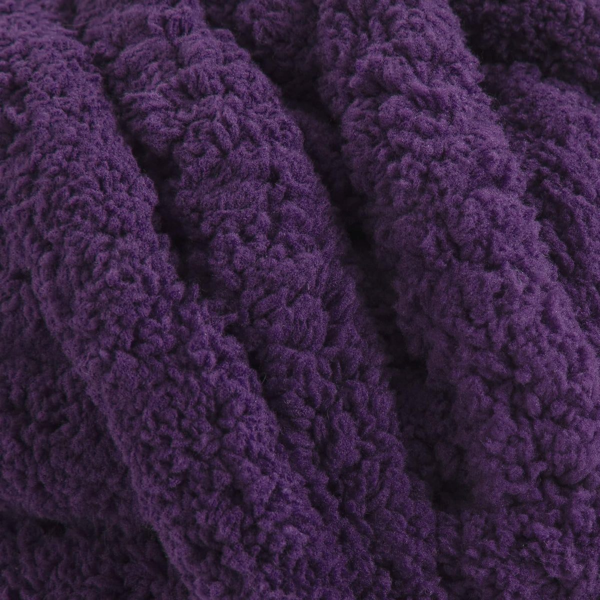 HOMBYS Dark Purple Chunky Chenille Yarn, 8 Skeins, 27 yd / 8 oz Each